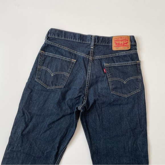 Levi's 550™ Relaxed Fit Straight Leg Baggy Dark Stonewash Jeans, Size 34 30 - Picture 6 of 13